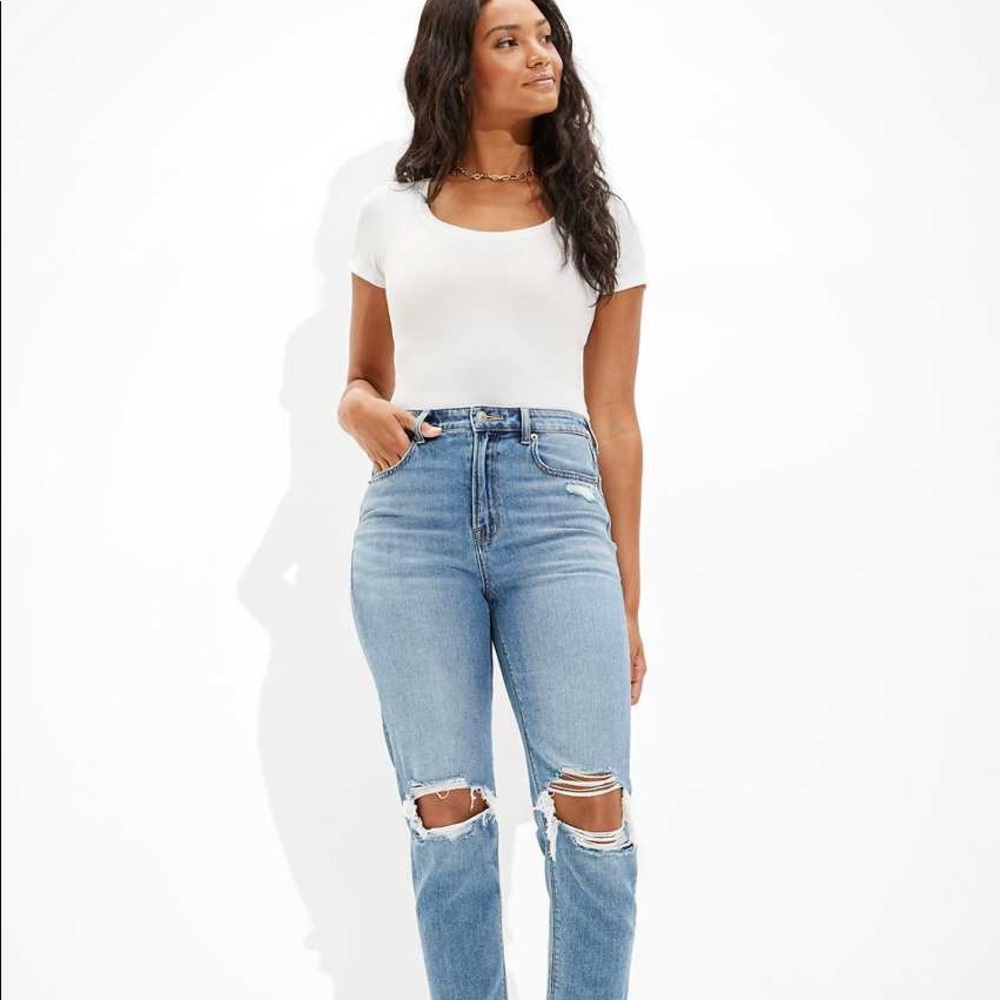 Distressed Mom jeans